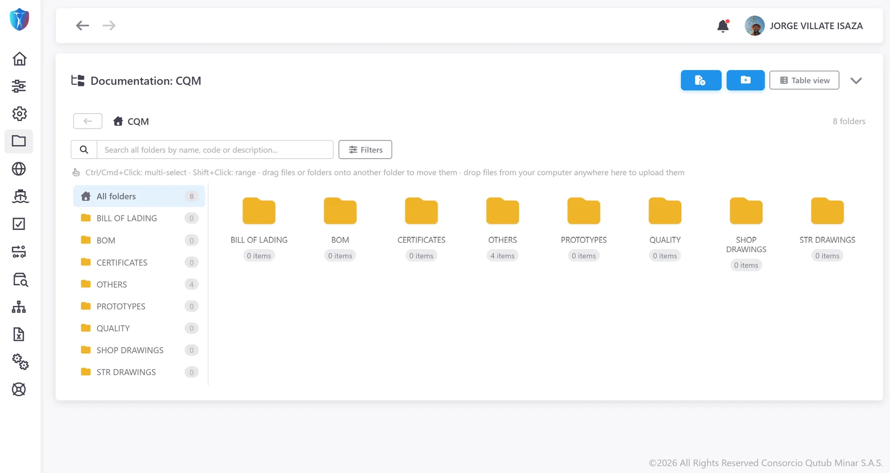 Repositorio de documentos organizado por carpetas
